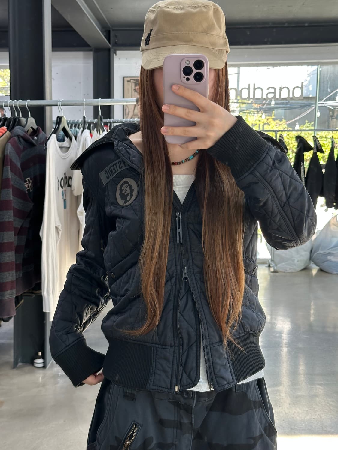 히스테릭글래머 Y2k 포켓 하이넥투웨이 퀼팅자켓 상품이미지1