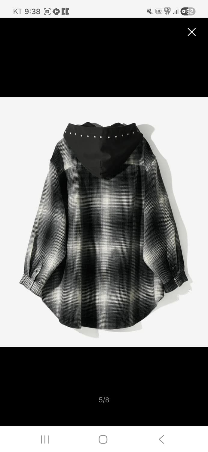 [ L ]코드 지퍼 포켓 후디드 스터드 셔츠 블랙 상품이미지5