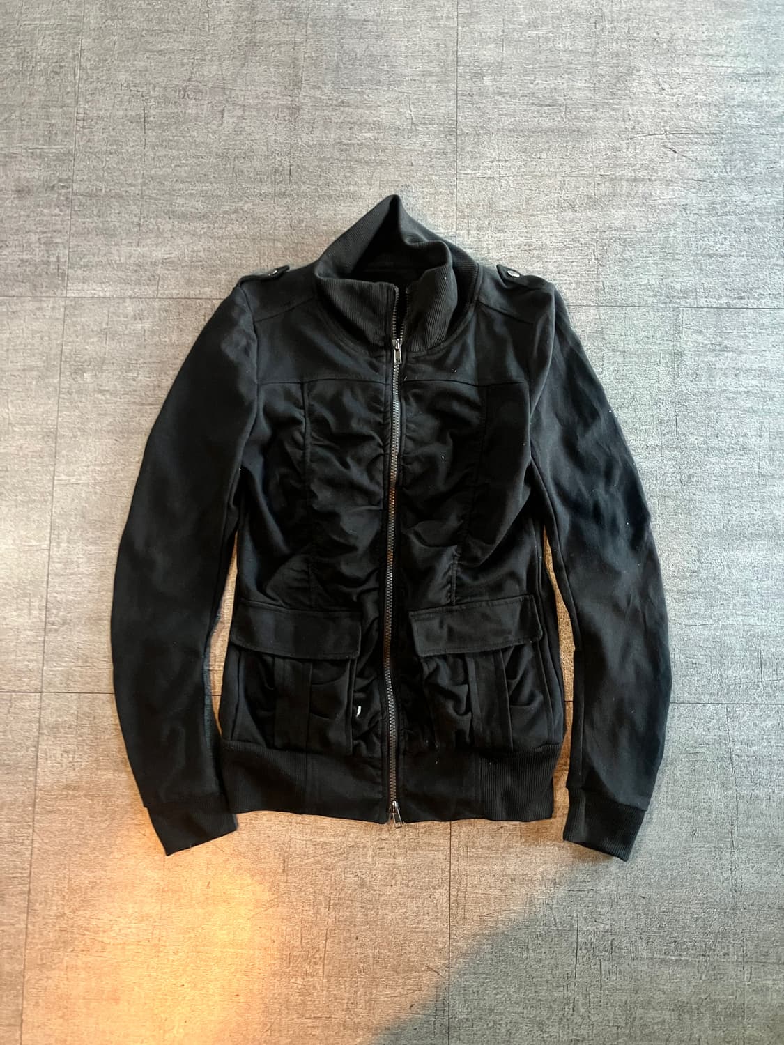 일본빈티지 Orlusion 핀터깔y2k 보헤미안펑크갸루 견장 곱창집업자켓 상품이미지1