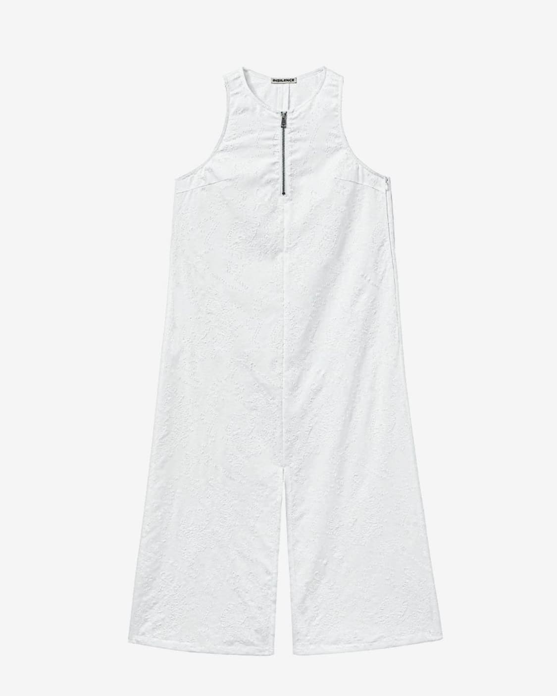 인사일런스우먼 자카드 화이트 슬릿 롱 원피스 상품이미지2