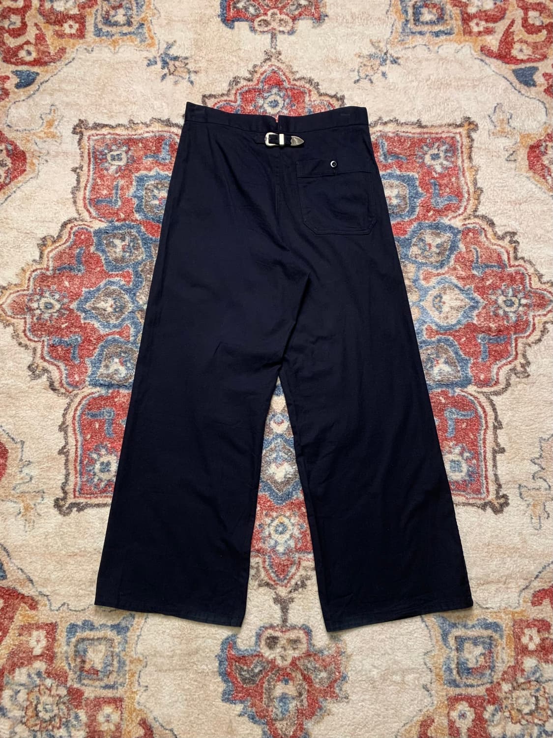 토가 웨스턴 버클 전면 버튼 네이비 팬츠 상품이미지1