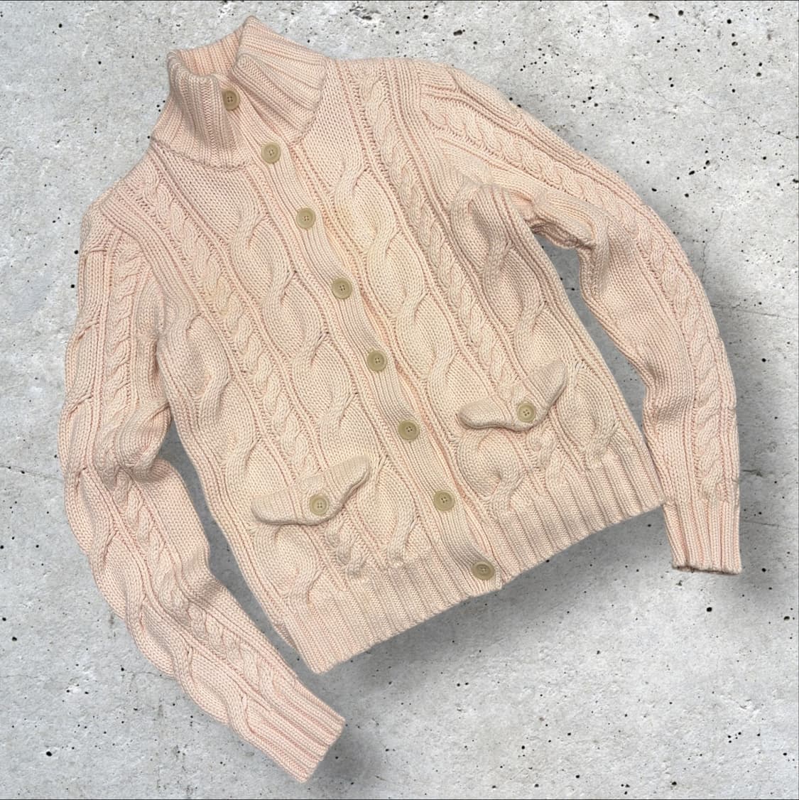 [S] 폴로랄프로렌  코튼 케이블 니트 가디건 핑크색 C376 상품이미지1