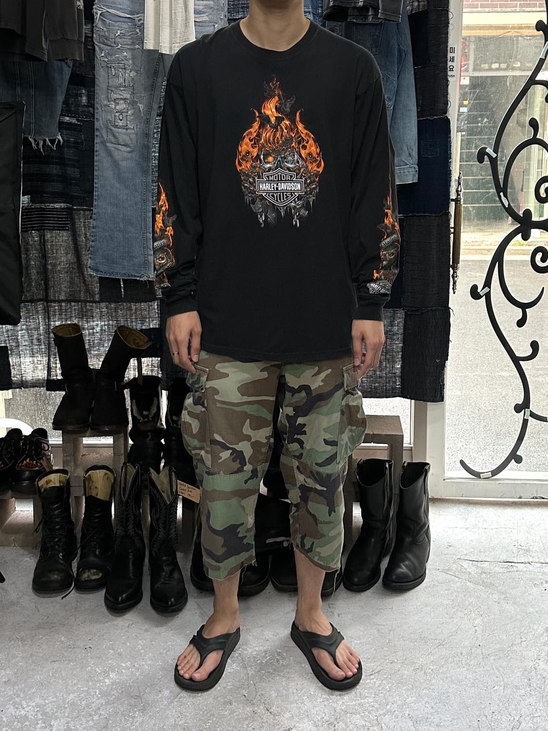 할리 데이비슨 롱슬리브 플레임 빈티지 할리티 상품이미지9