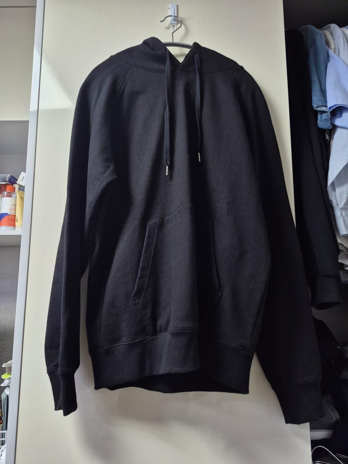 M) 레귤러핏 후드티 블랙 (멜란지마스터) 상품이미지2