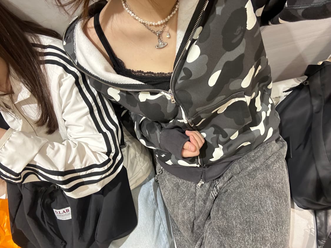 24ss베이프 시티카모 풀 후드집업 블랙 L 상품이미지3
