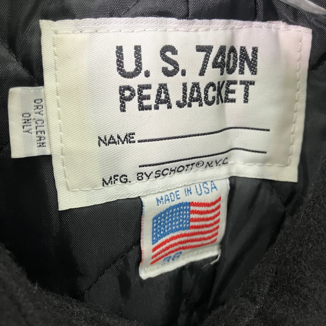 Schott 쇼트 740N 블랙 피코트 36 상품이미지3