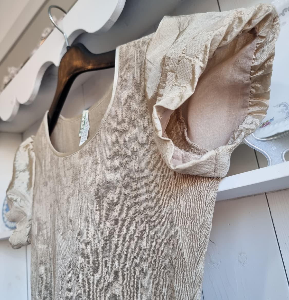 베이지 텍스처 원피스 / 자카드 플레어 상품이미지7