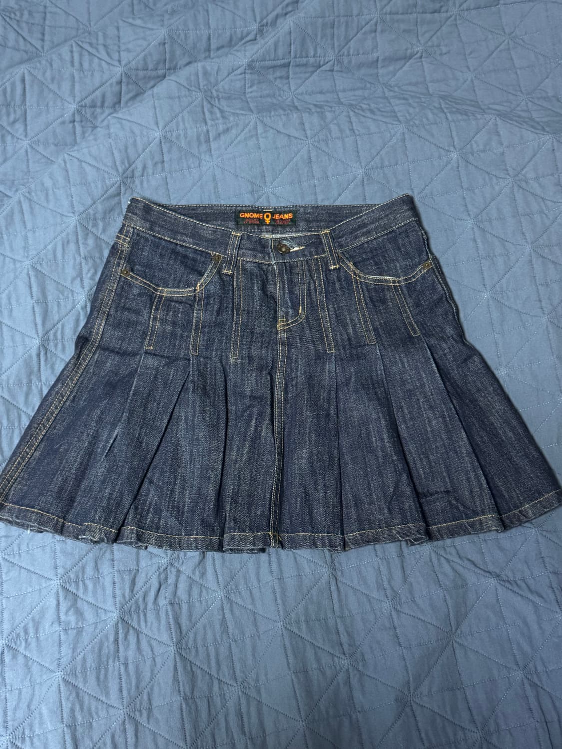 미디 데님 플리츠 스커트  상품이미지2