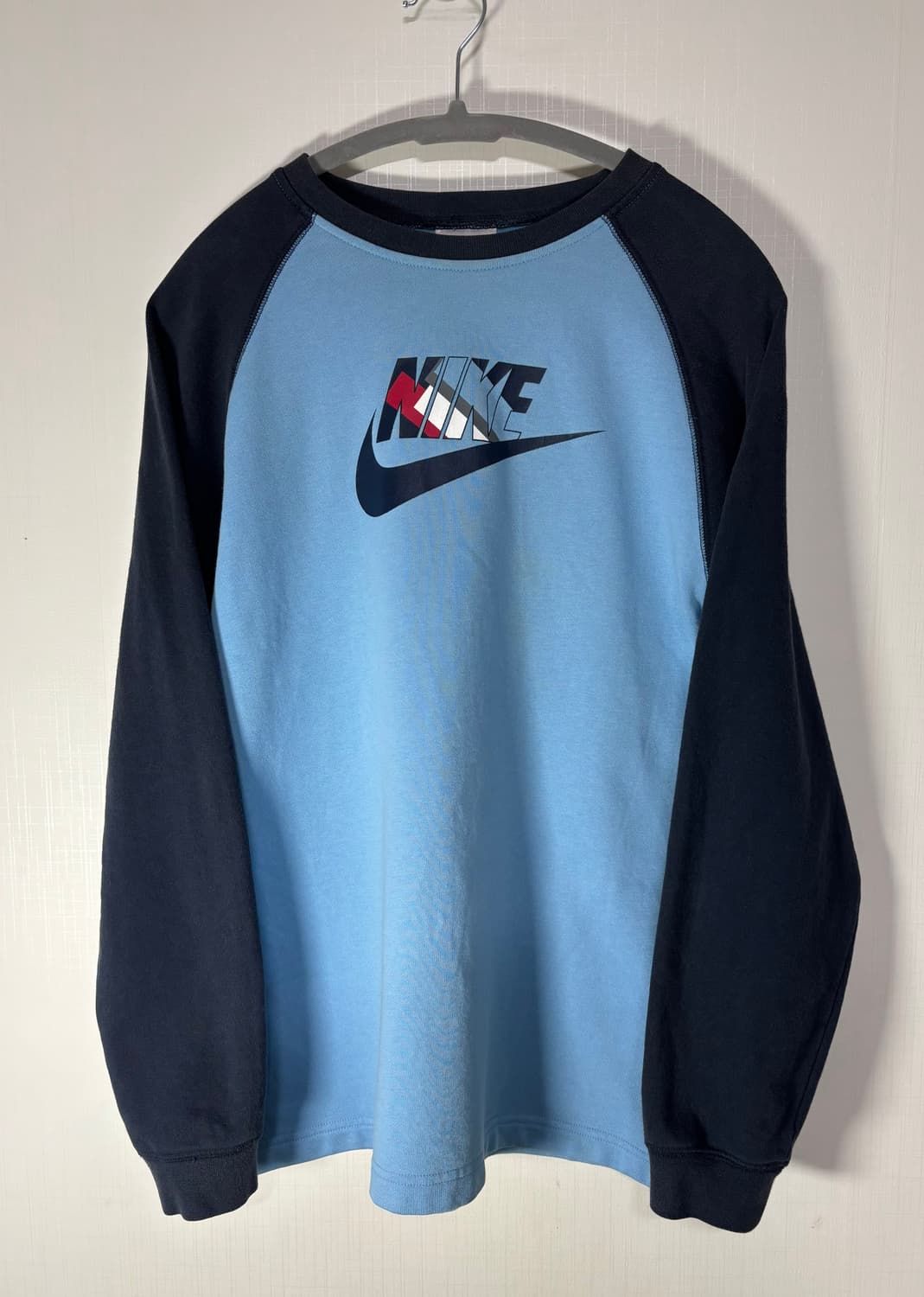 올드 나이키 스카이블루 스웻 롱슬리브 티셔츠 상품이미지3