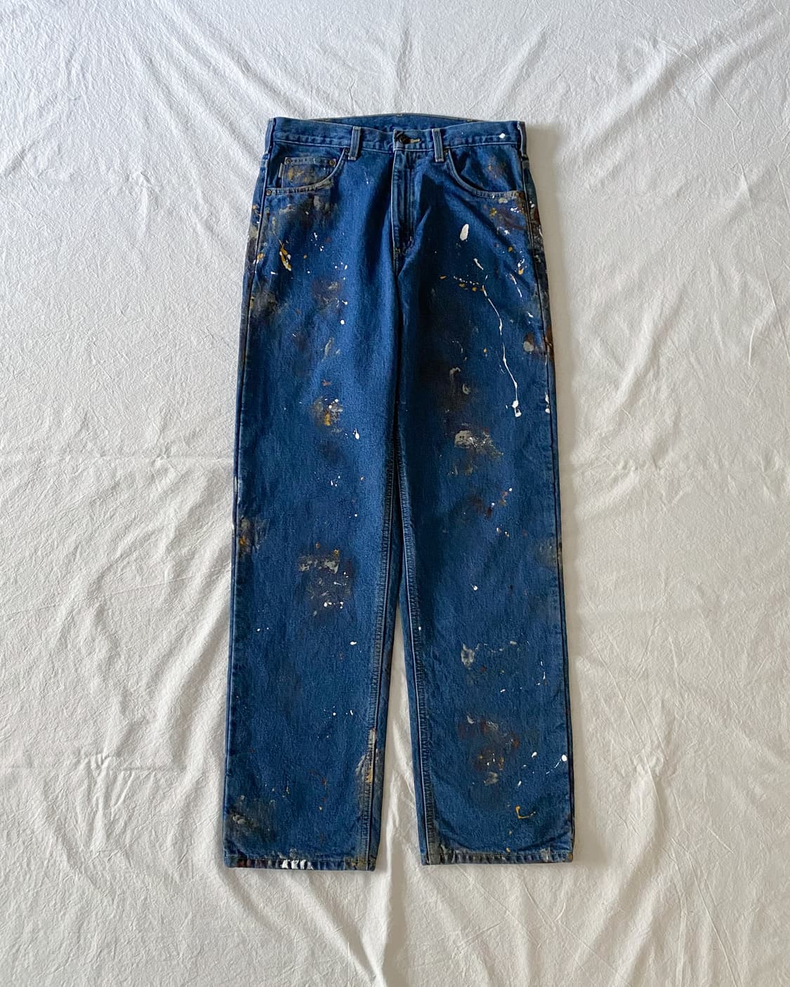 칼하트 페인팅 플란넬 데님 팬츠 상품이미지1