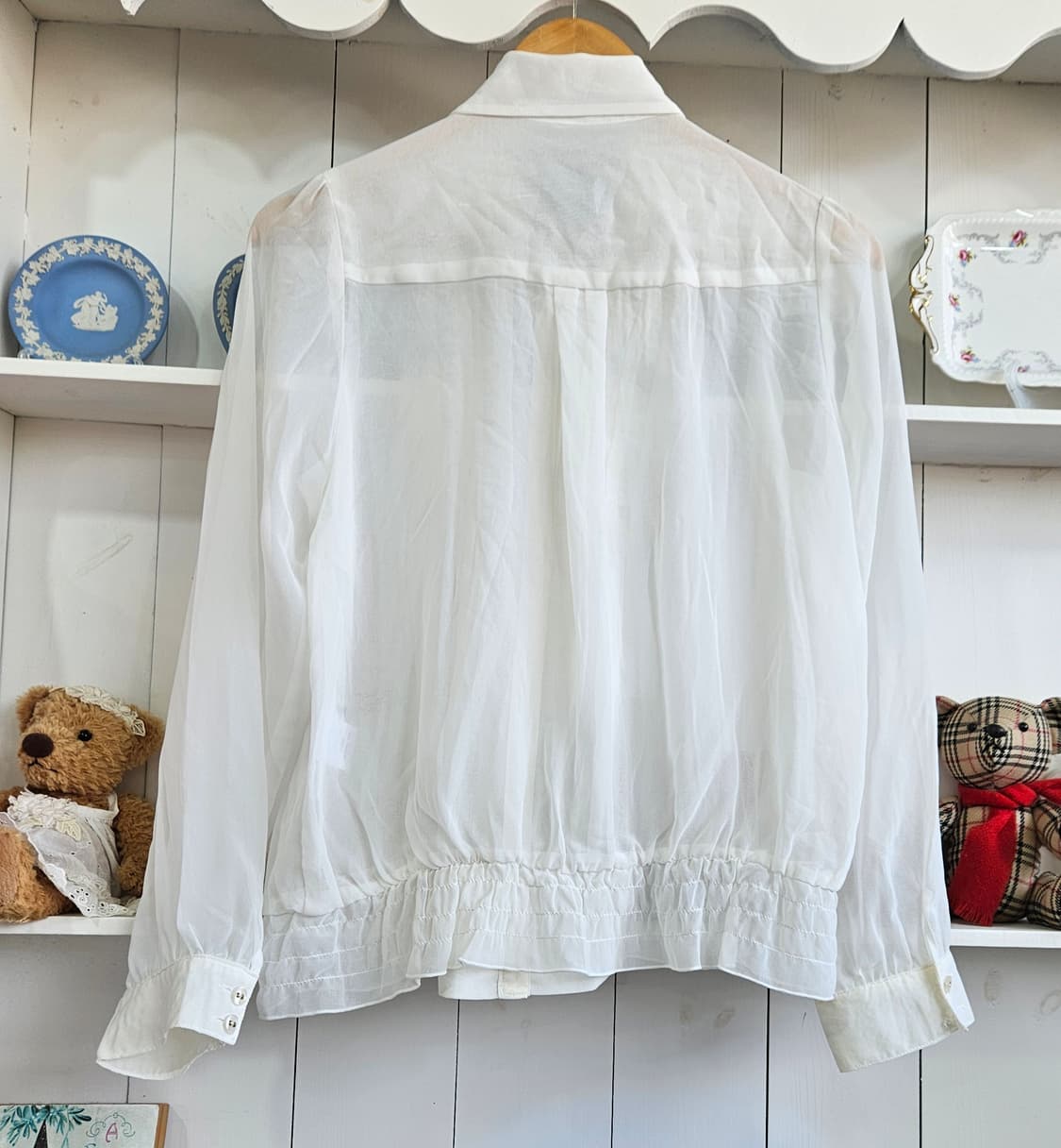 화이트 리본 쉬폰 블라우스 상품이미지7