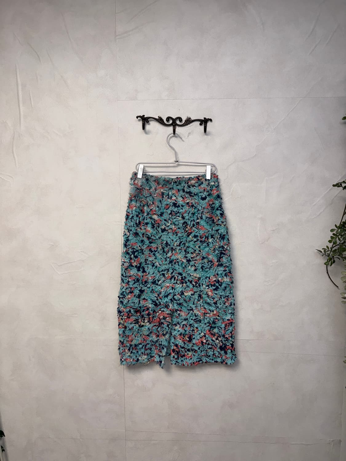 Blue coral messy floral midi skirt 상품이미지3