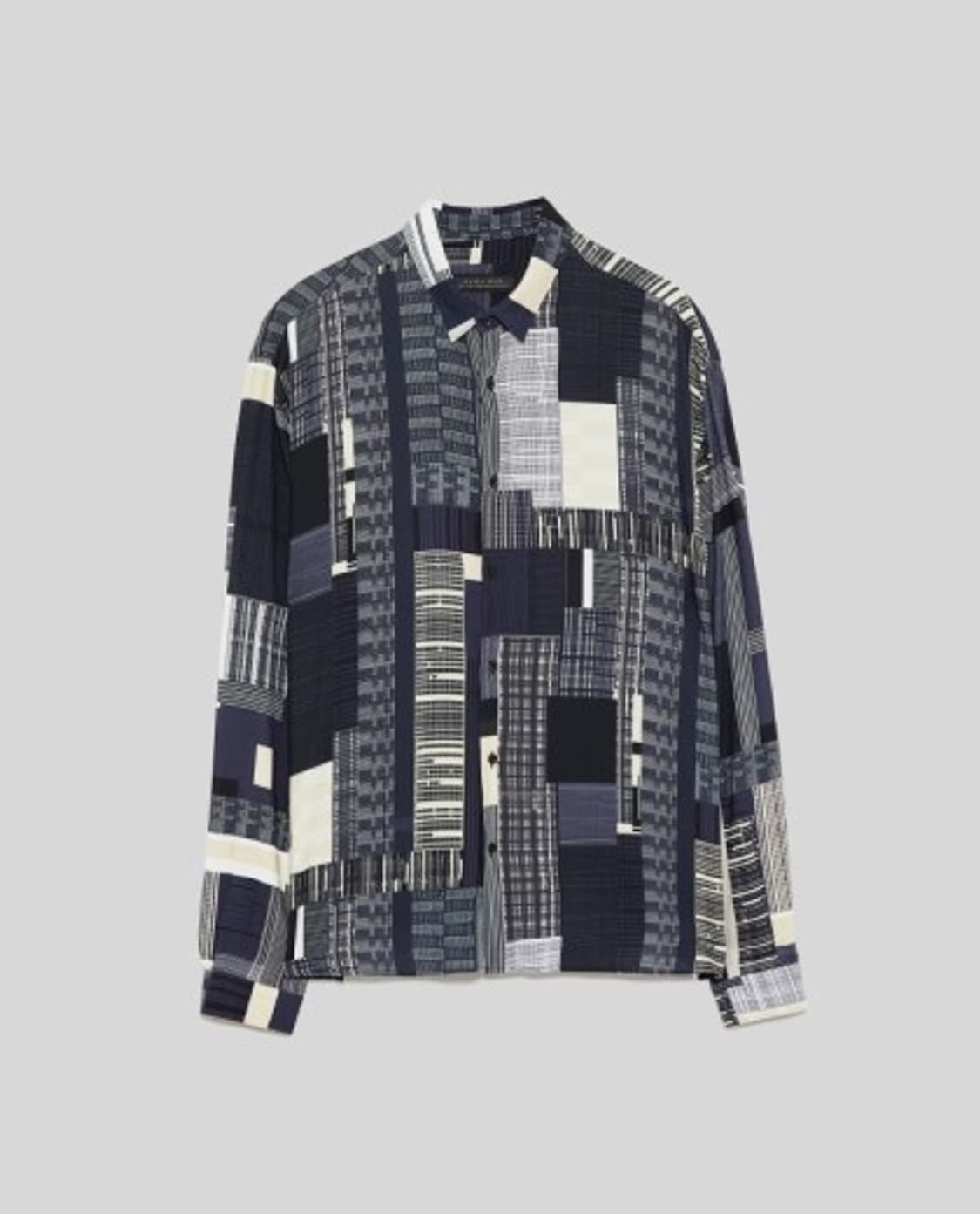 [s] ZARA 자라 패치워크 체크 패턴 셔츠 남방 상품이미지9