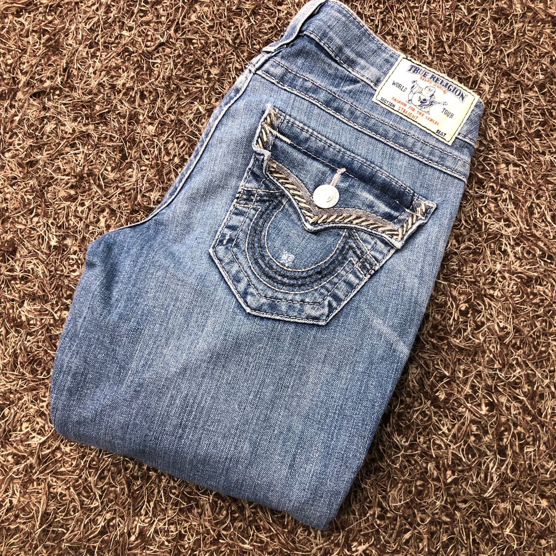 트루릴리전 스트레이트 워싱 데님 팬츠 상품이미지1