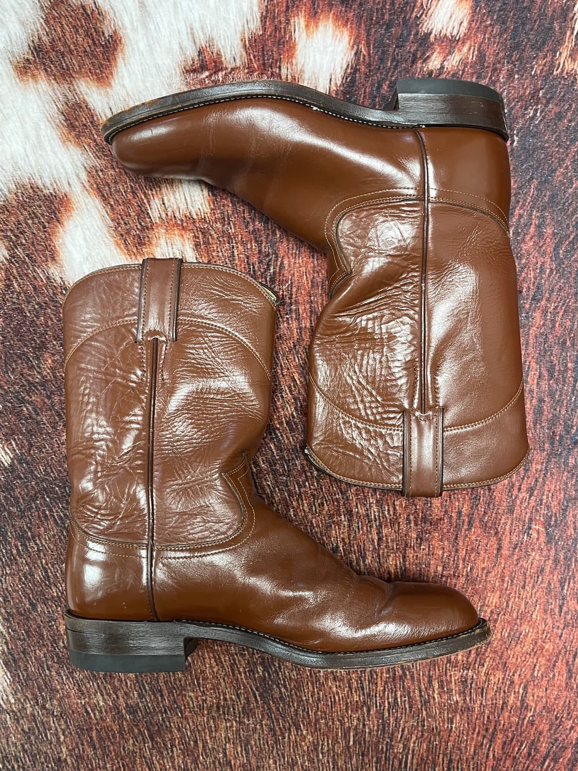 [250] 저스틴 Justin 브라운 웨스턴 페코스 부츠 상품이미지2