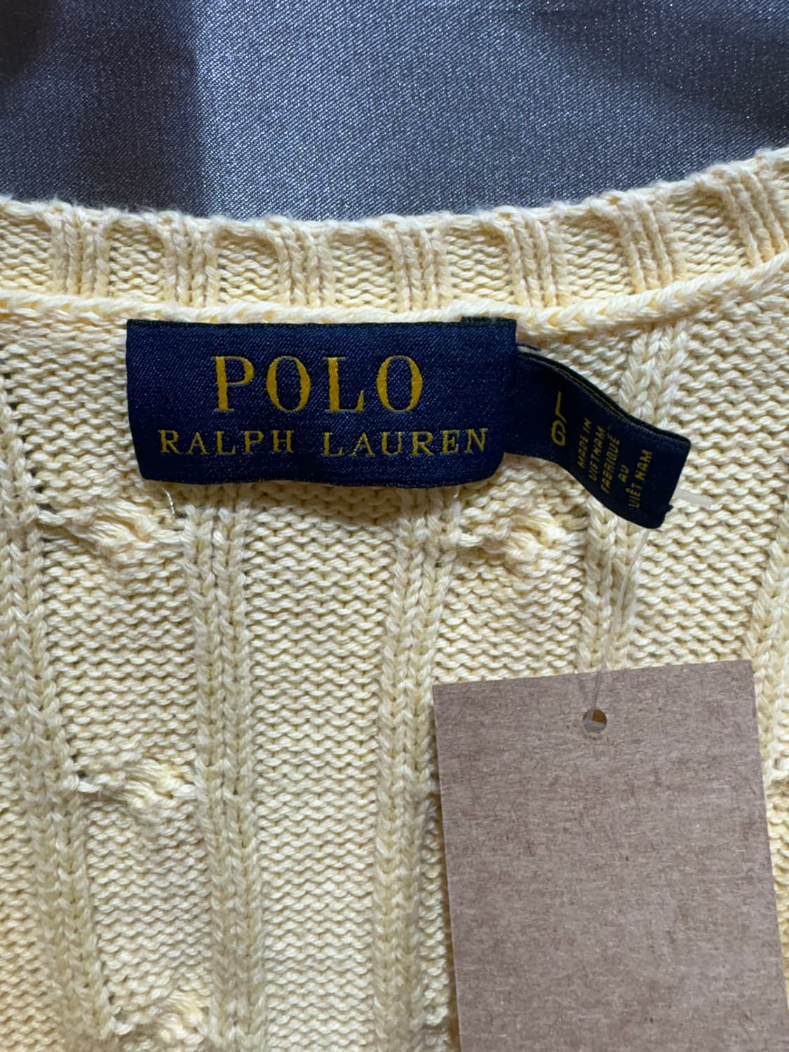 L 폴로랄프로렌 옐로우 브이넥 케이블 니트 상품이미지5