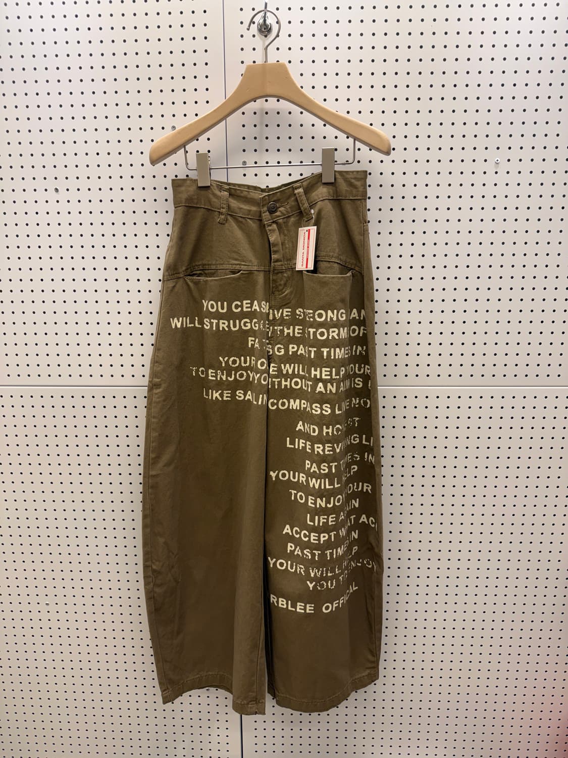 빈티지 레터링 브라운 세미 커브드 팬츠  상품이미지2