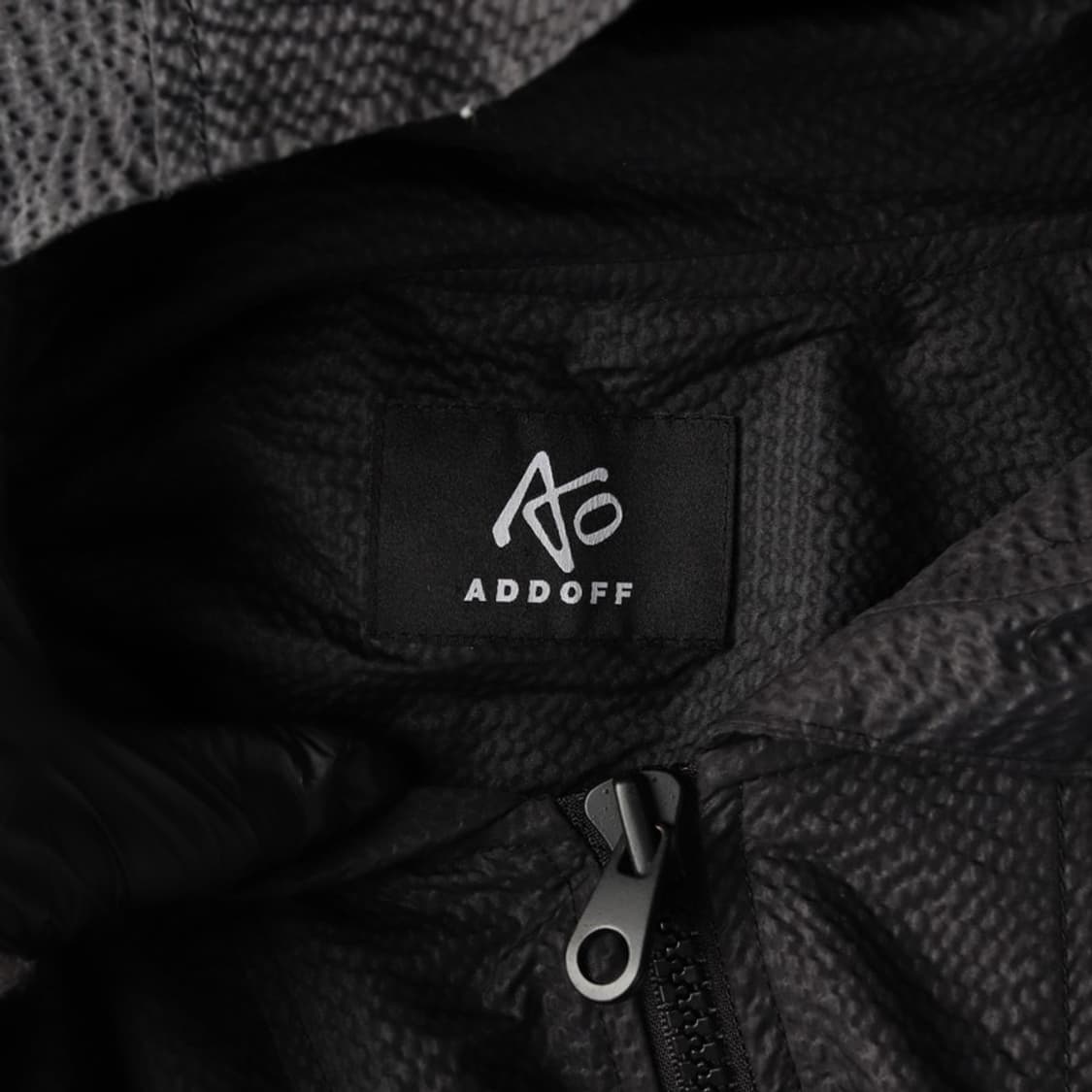 애드오프 시어서커 스트링 후드 점퍼 블랙 M 상품이미지5