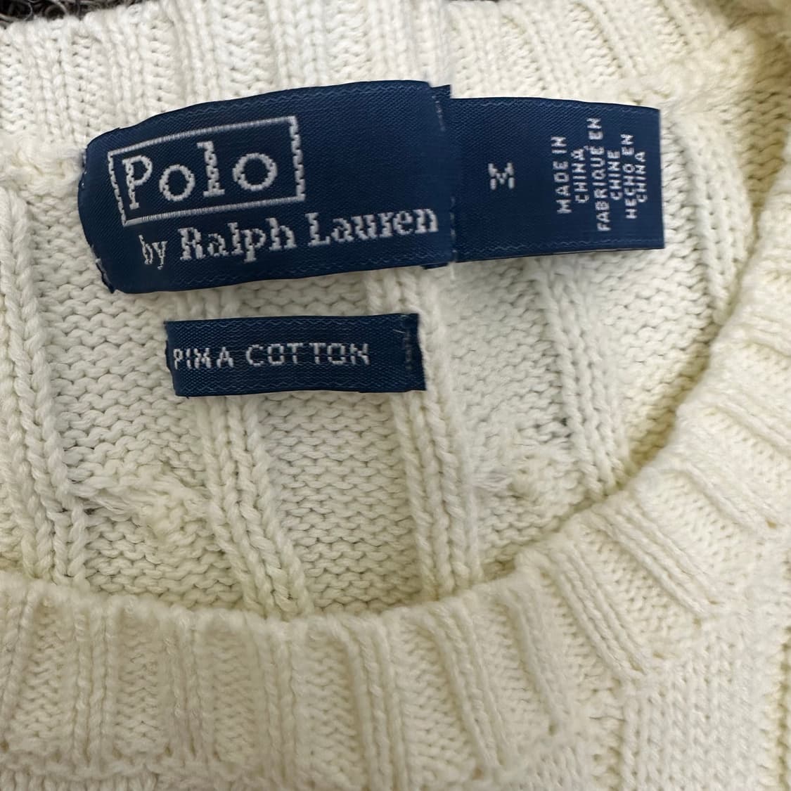 POLO 폴로 랄프로렌 신상 여성 케이블 니트 아이보리 M 상품이미지3