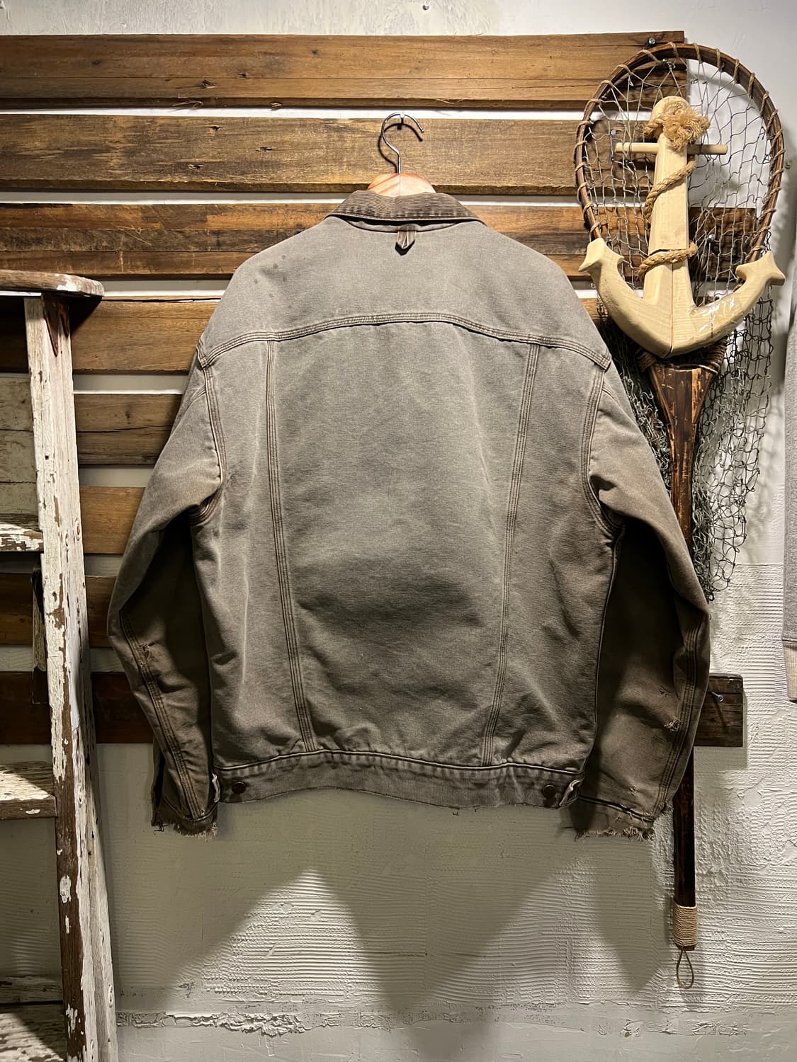 [L]90's 칼하트 USA Made 데미지드 캔버스 트러커 워크 자켓 상품이미지7