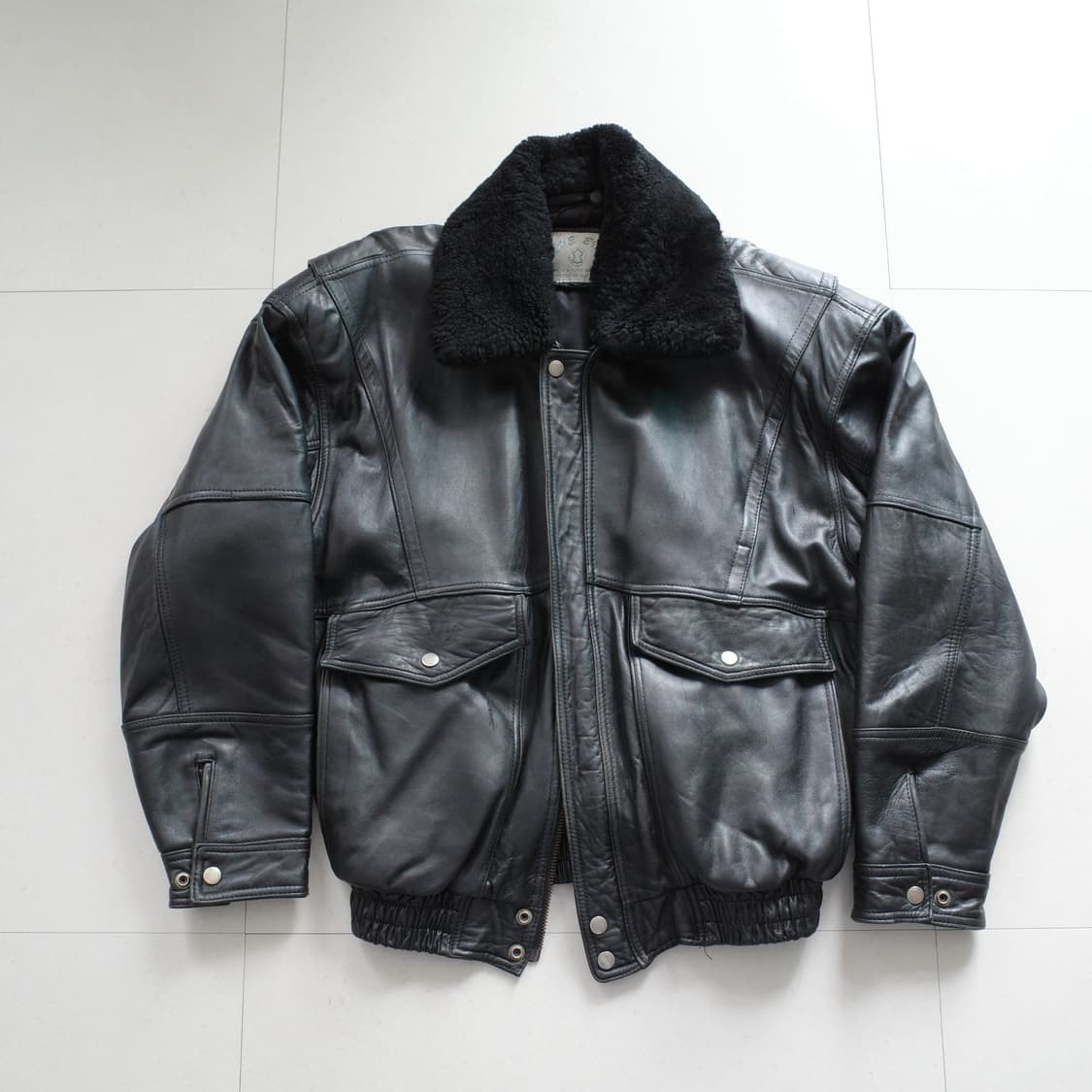 블루버드 90s 양털탈부착 레더항공자켓 L (YKK) 상품이미지1