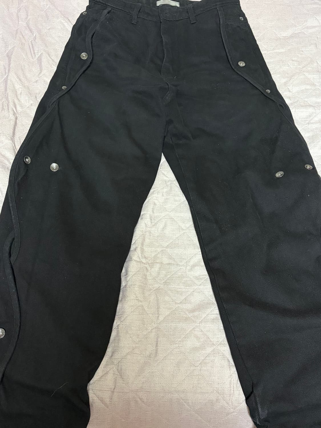 산산기어 코튼 웨이브 팬츠 블랙 상품이미지2