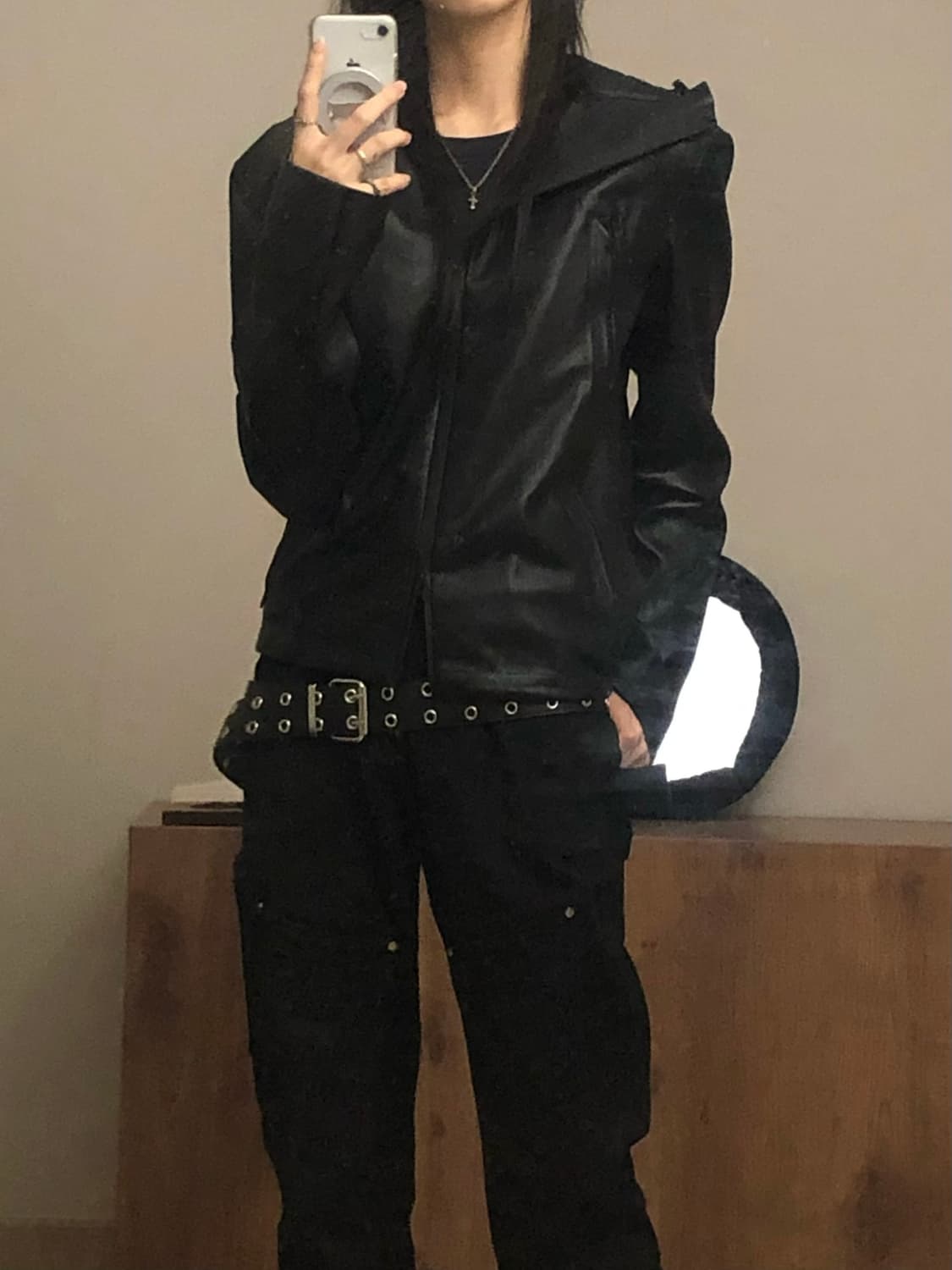 Bevan up 레더 후드자켓 상품이미지2