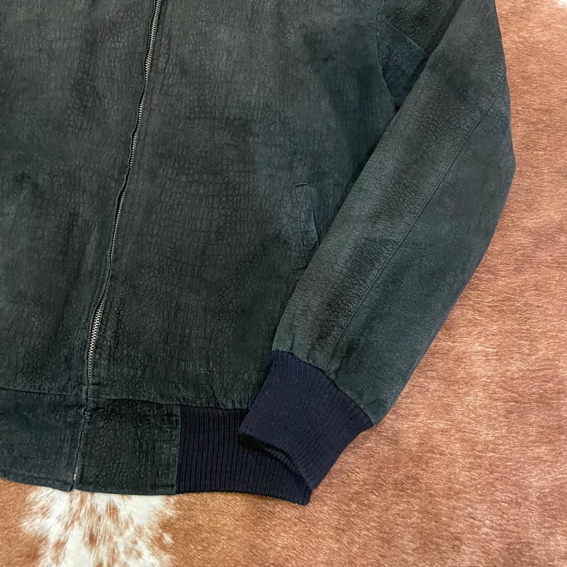 90's 빈티지 레더 블루종 상품이미지3