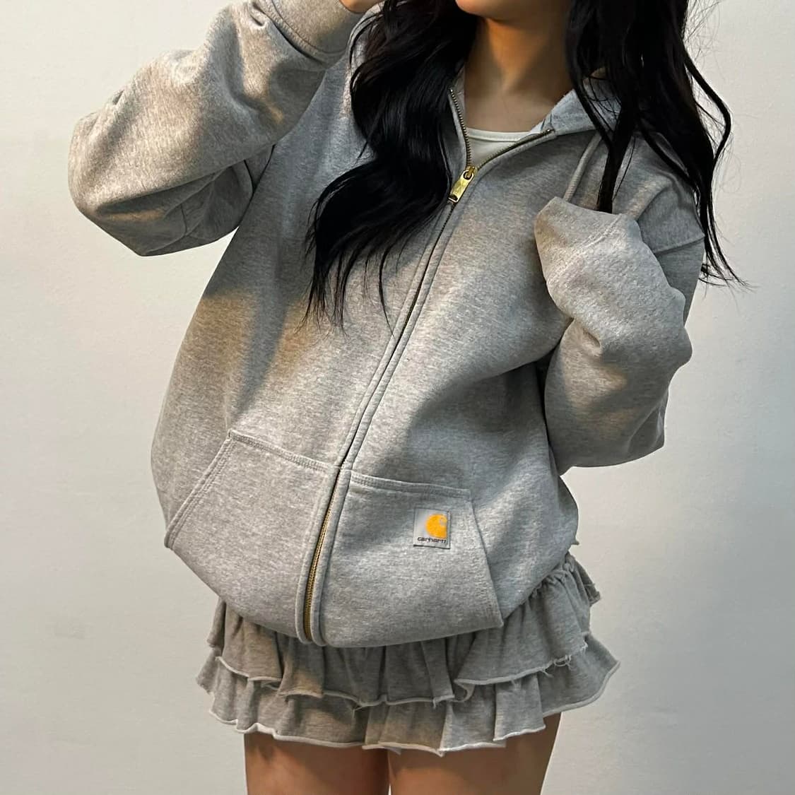 칼하트 미드웨이트 그레이 스웨트셔츠 후드집업(M) 상품이미지1