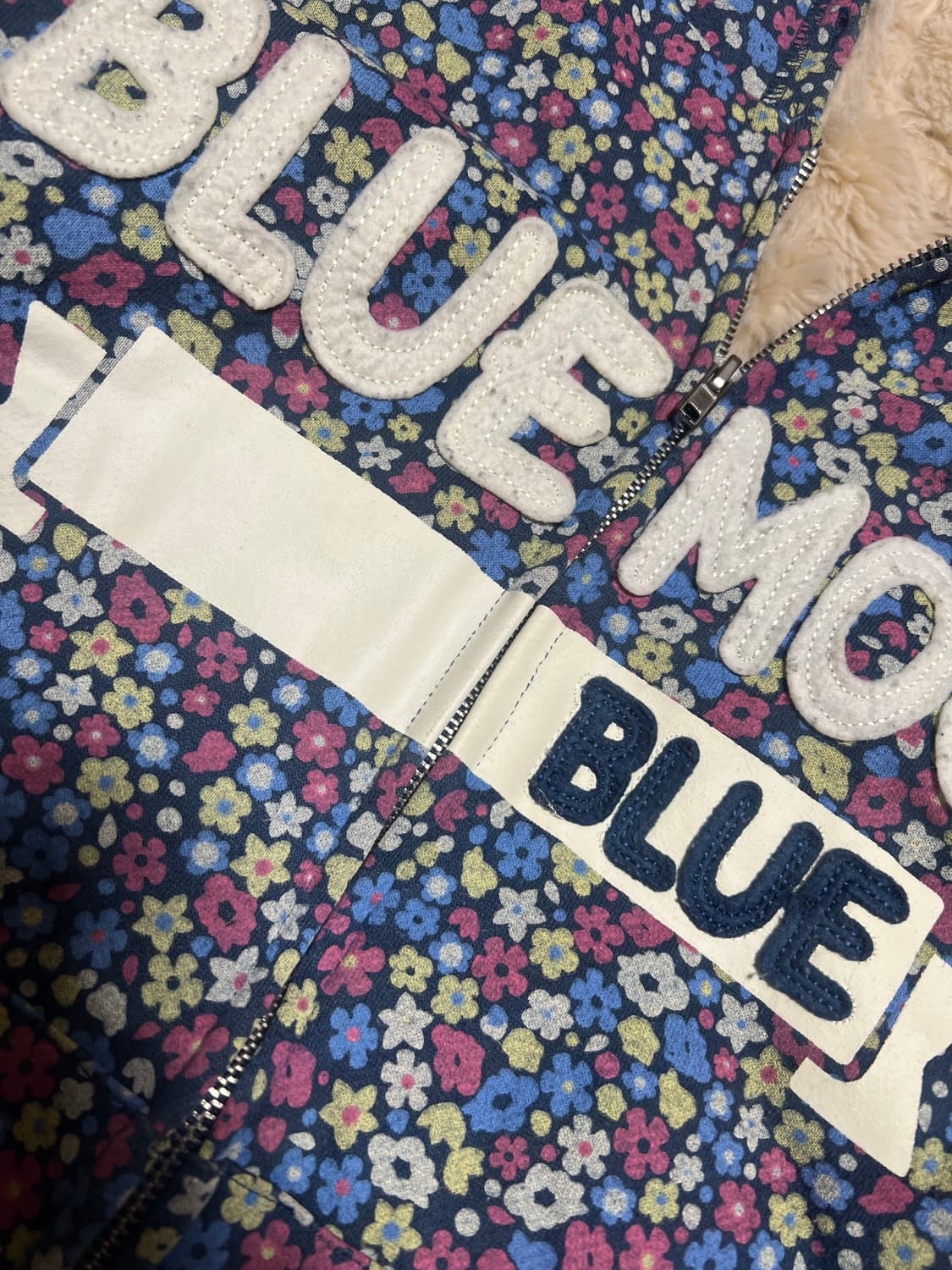 블루문 빈티지 퍼 후드집업 상품이미지4