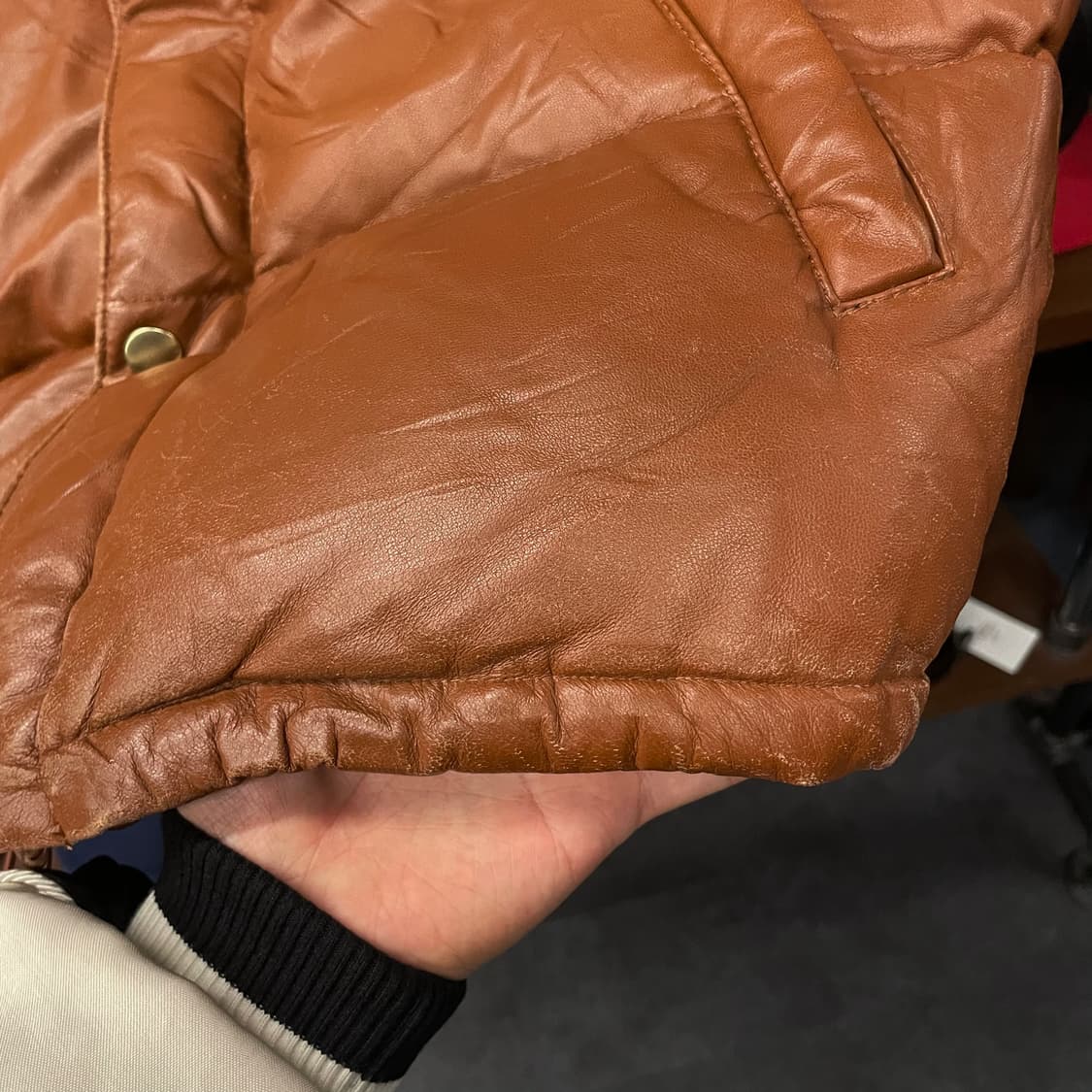 JPN 프리덤 램 스킨 양가죽 스포츠 웨어 다운 패딩 자켓 N62 상품이미지7