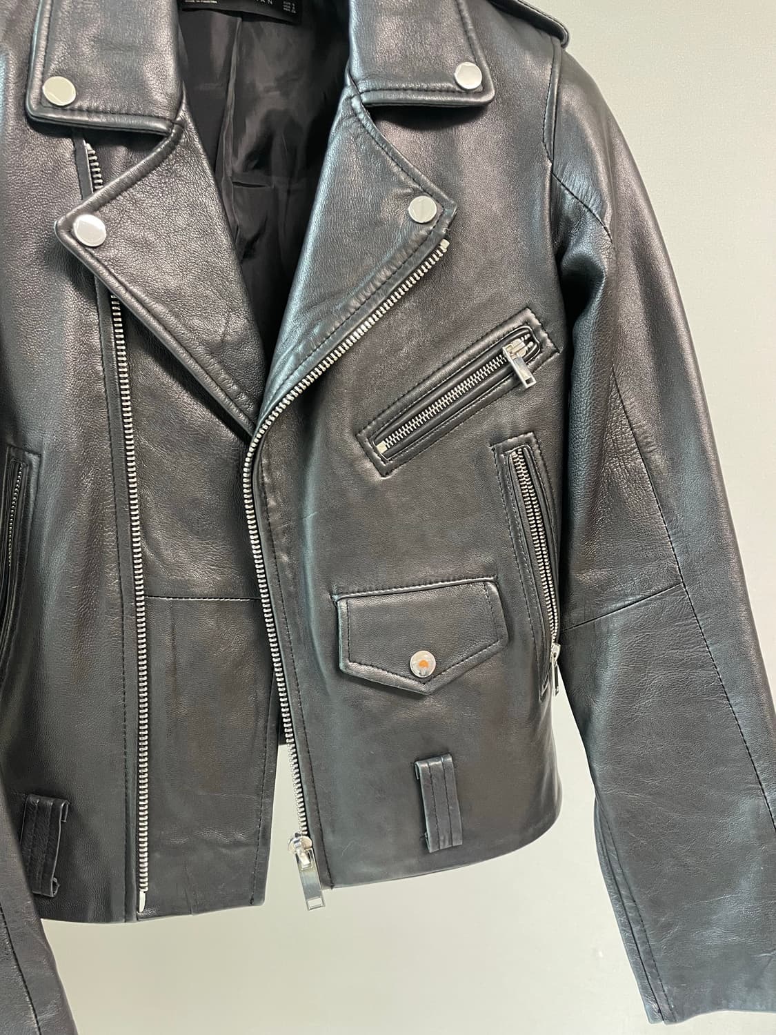 ZARA WOMAN 리얼 레더 라이더 자켓 상품이미지2