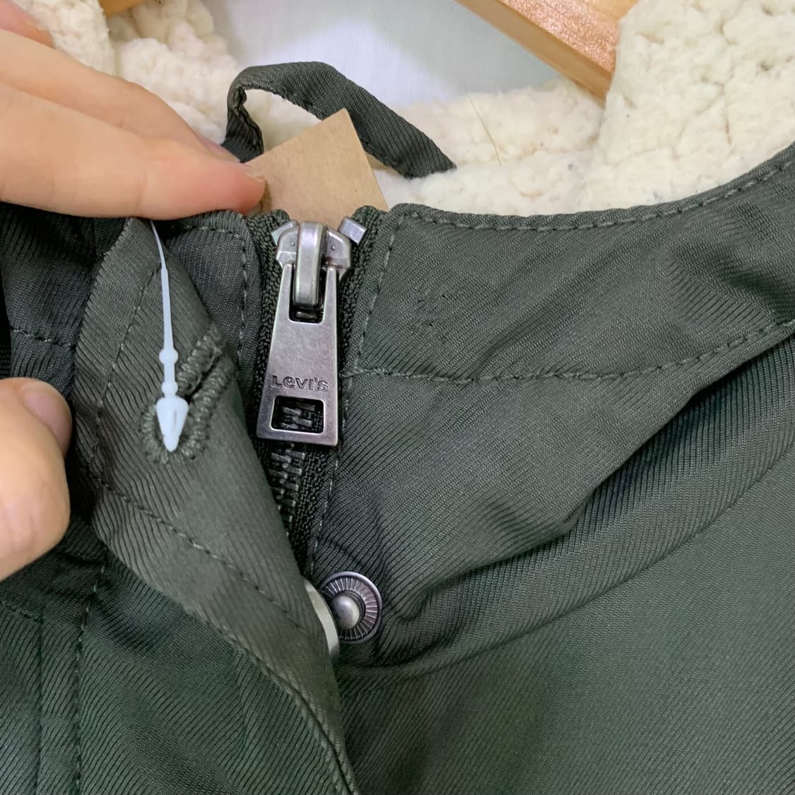 리바이스 카키색 야상 양털 후드 점퍼 자켓 빈티지 y2k 상품이미지4