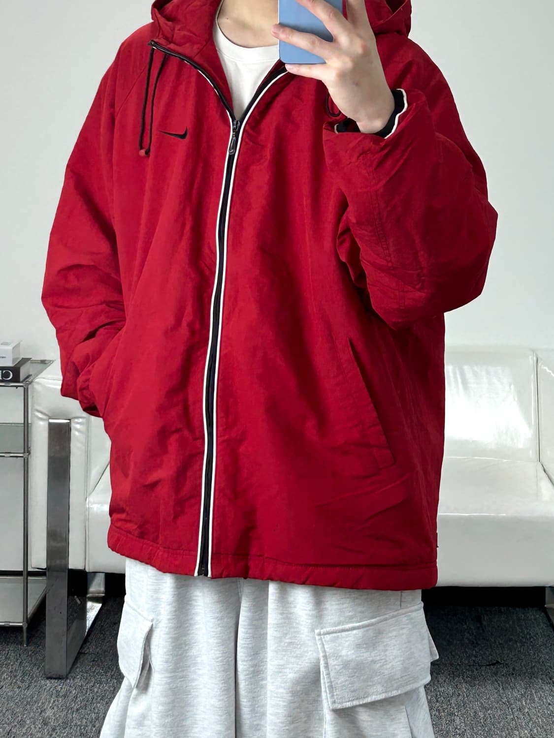 나이키 올드스쿨 레드 바람막이 자켓 XXL  상품이미지8