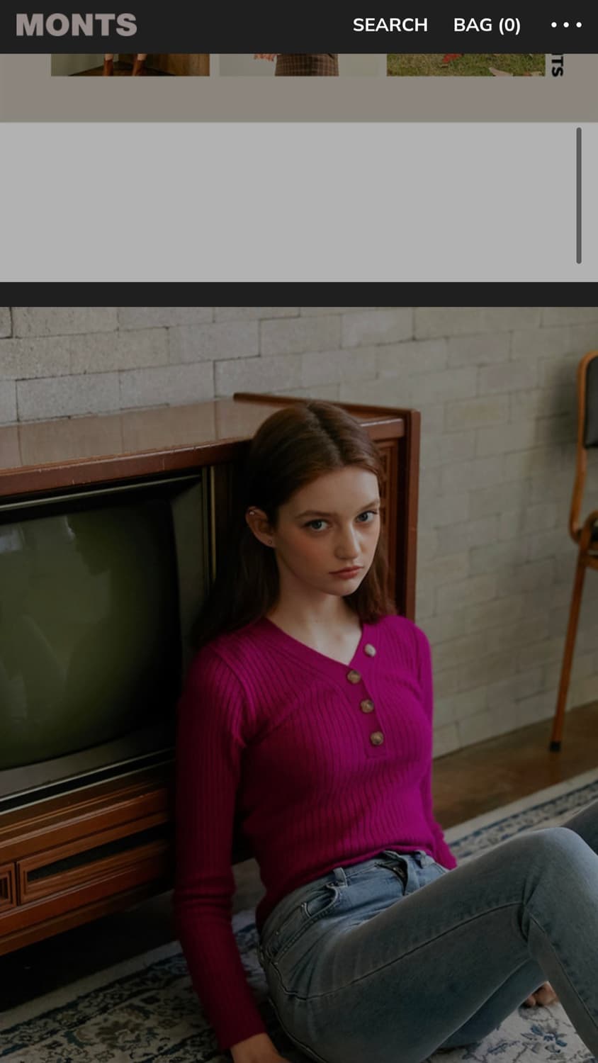 [MONTS] 몬츠783 버튼 브이넥 앙고라 니트 (퍼플) 상품이미지4