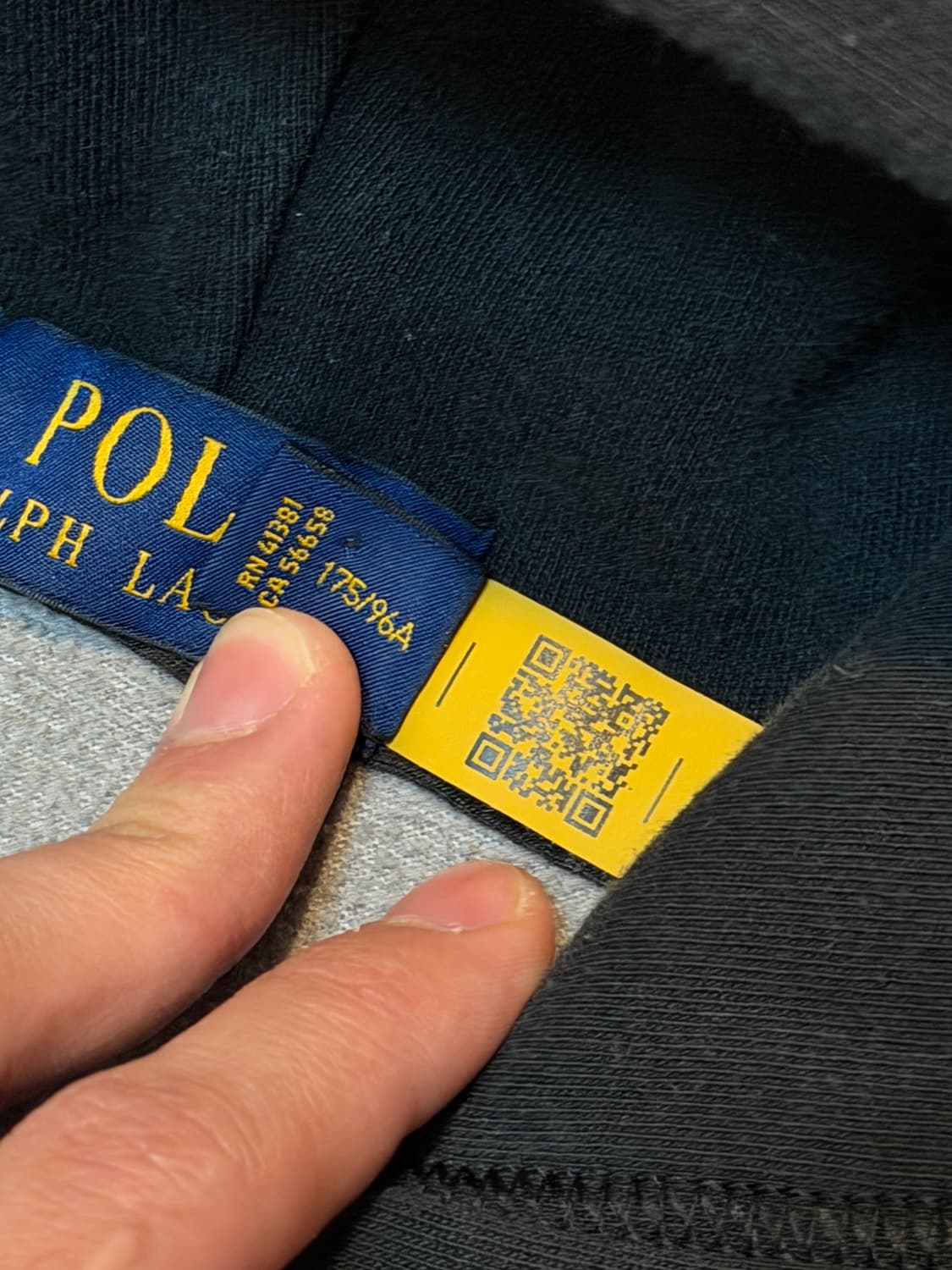 폴로 랄프로렌 큐알탭 신형 후드집업 딥 그레이 상품이미지3