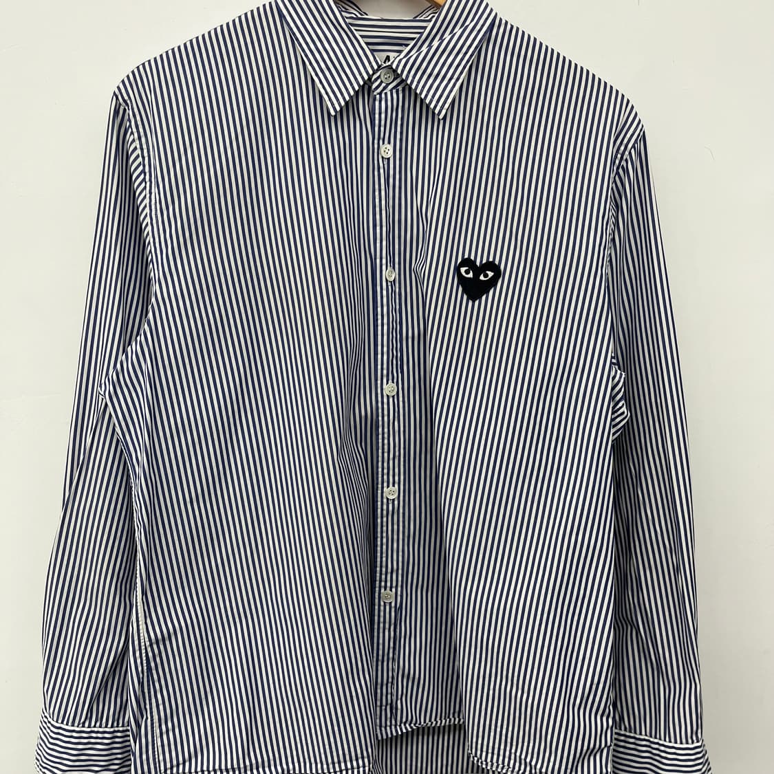 꼼데가르송 스트라이프 셔츠 블랙와펜 여L 상품이미지2