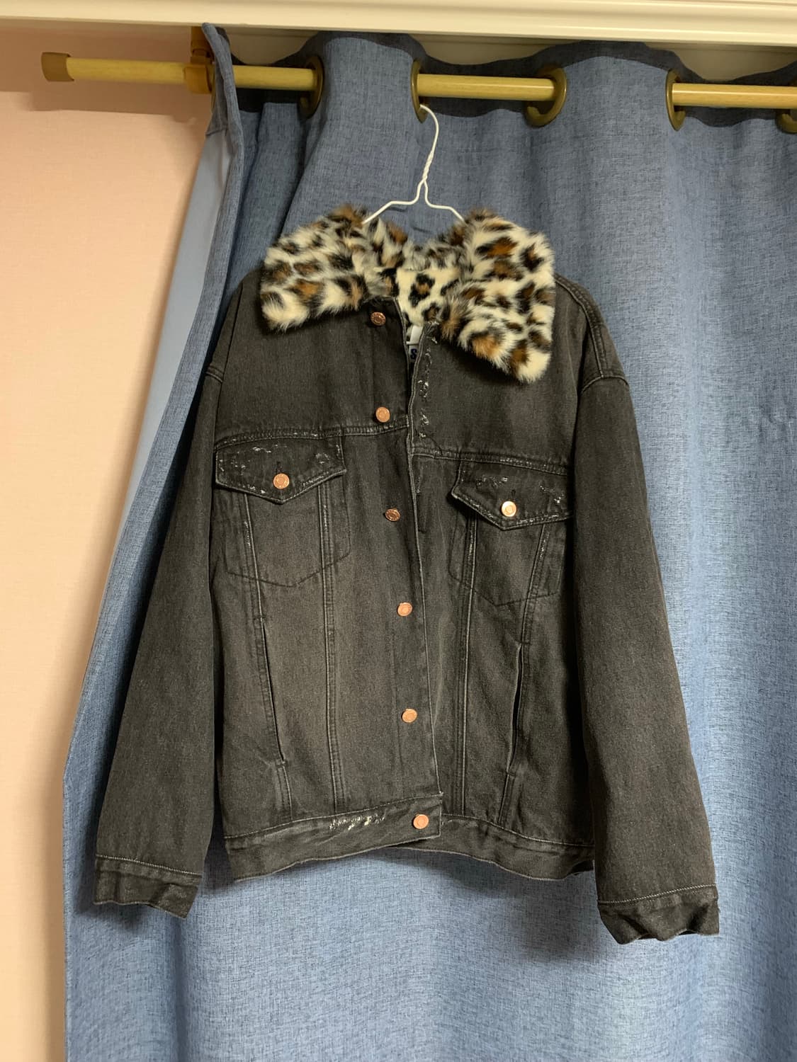 SJYP 레오파드 퍼 데님자켓 M사이즈 상품이미지1