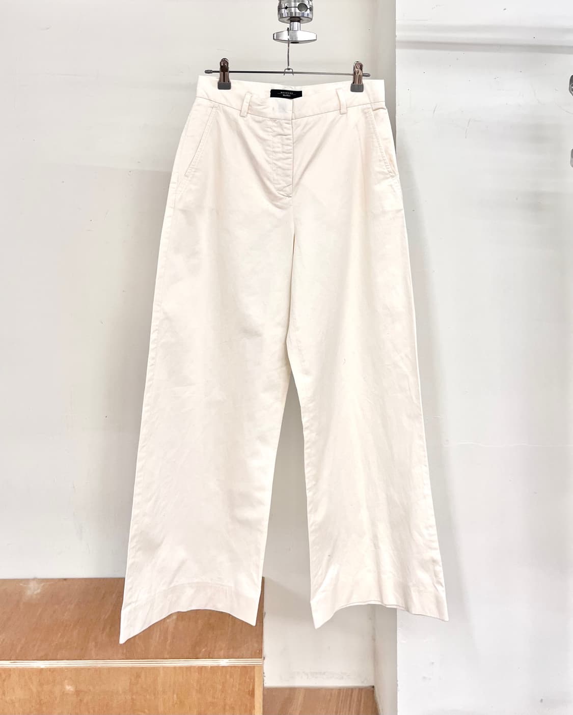 막스마라 화이트 와이드 코튼 팬츠 상품이미지1