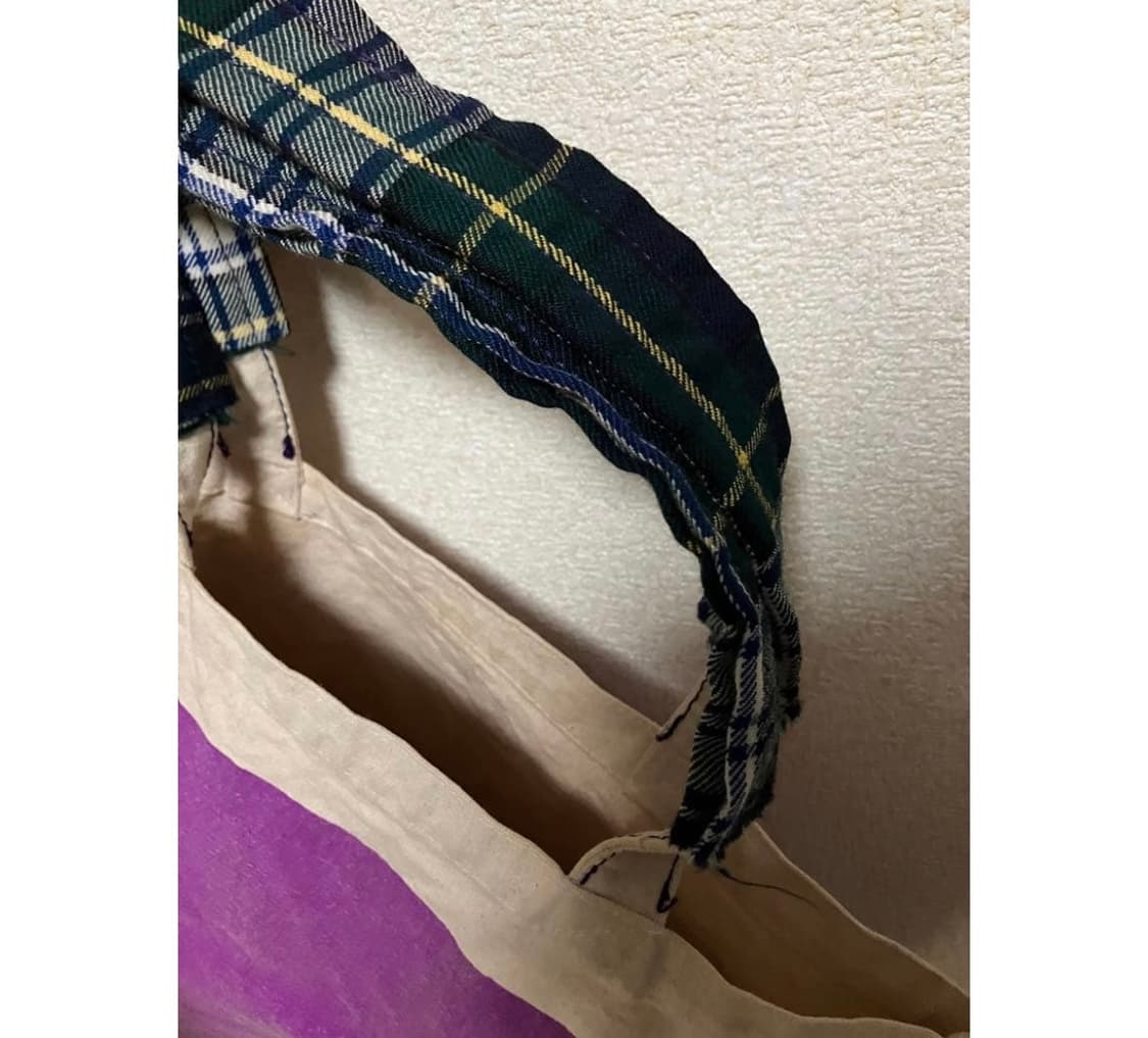 tricot COMME des GARÇONS 플래드 핸들 캔버스 토트백 상품이미지3