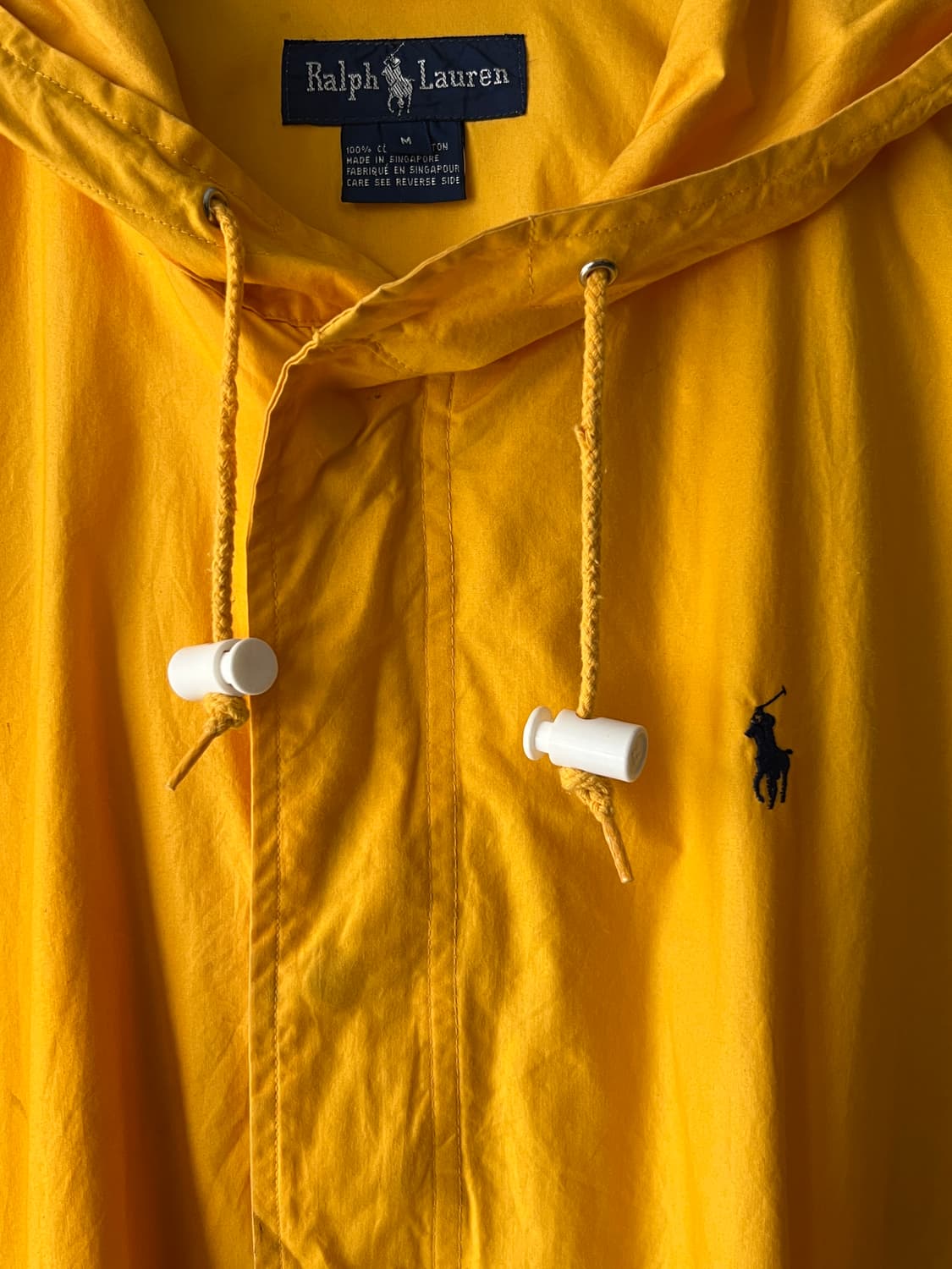 [M]90's 폴로 랄프로렌 옐로우 후드 나일론 자켓 상품이미지3
