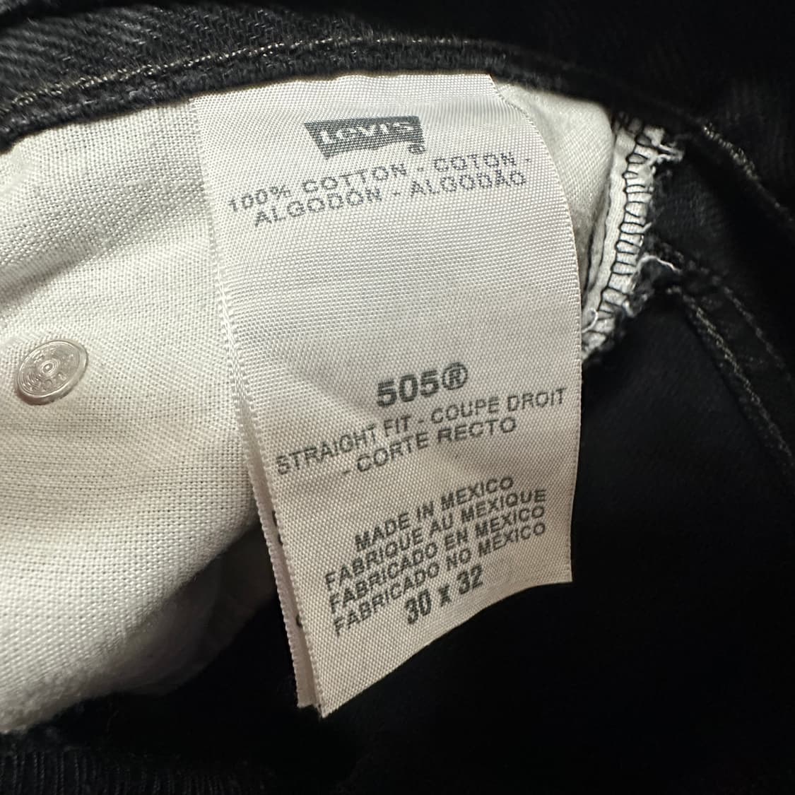 LEVI'S 505 00's mexico made black jeans 상품이미지5
