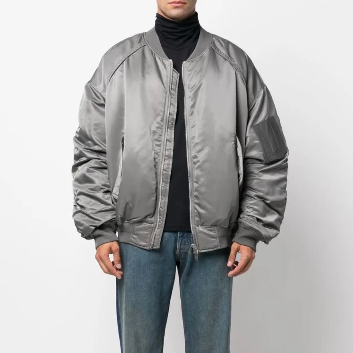 [S+급/48] 준지 무스탕 마원 항공점퍼 자켓 그레이 상품이미지10