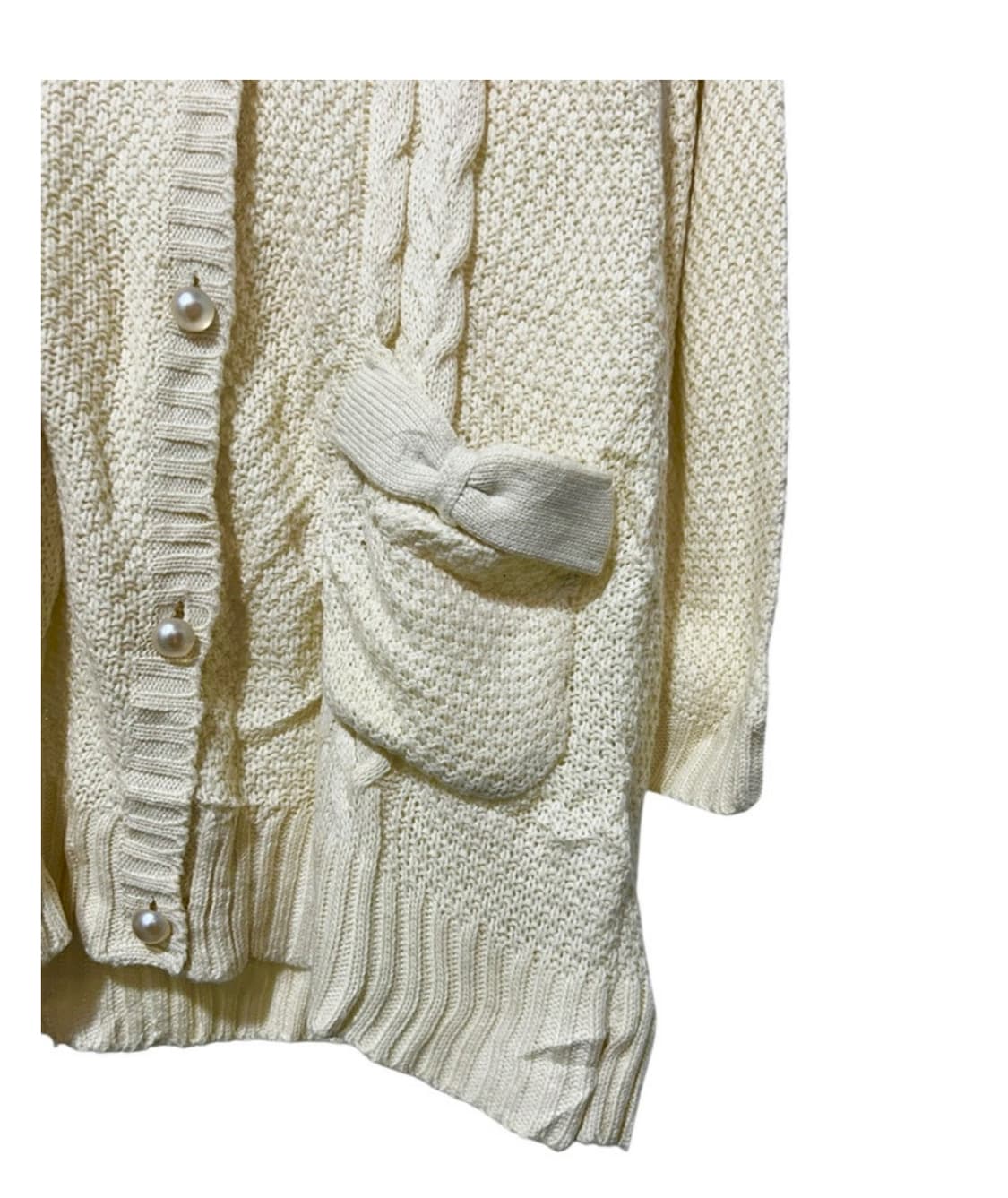 빈티지 아이보리 롱 후드 가디건 상품이미지2