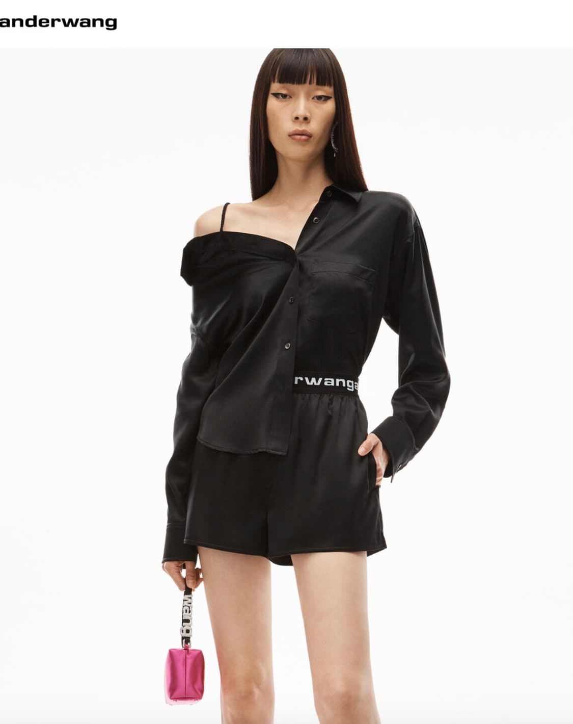 알렉산더왕 로고 밴딩 실크 복서 숏팬츠  xxs 상품이미지2