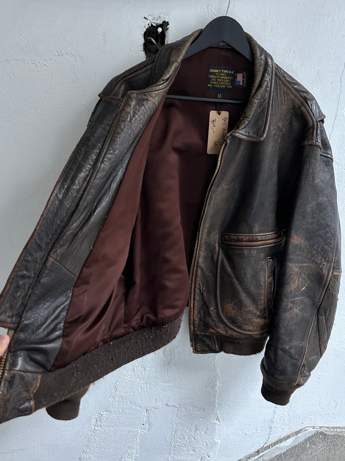 80's USA Made 아비렉스 A2 레더 봄버 자켓 상품이미지9