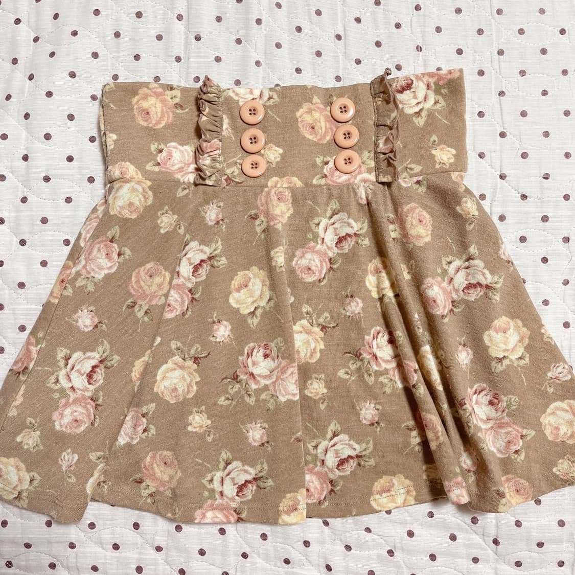 리즈리사 라떼 브라운 베이지 플로럴 스커트 치마 큐롯 히메 갸루 러블리 상품이미지2