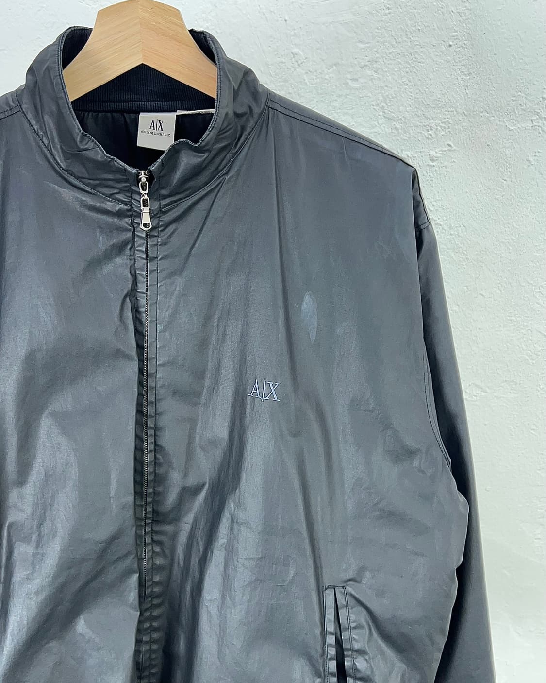 아르마니 익스체인지 블랙 폴리 쉘 스티치 트랙 자켓 상품이미지3