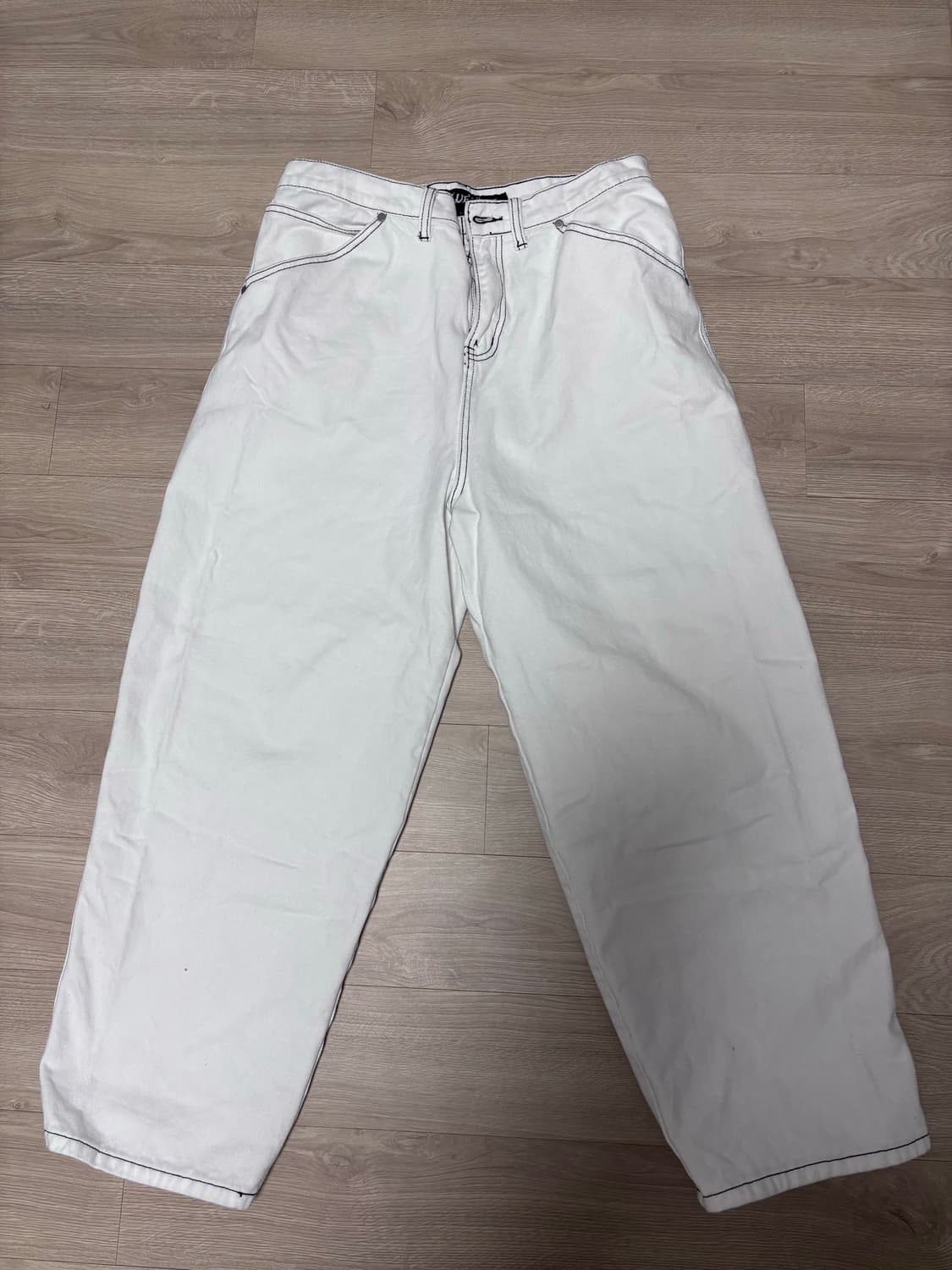 스웨이드 무신사 데님팬츠 화이트 L 상품이미지2