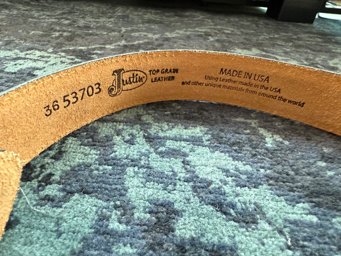 Made in USA 웨스턴 스웨이드 벨트 34-36 상품이미지2